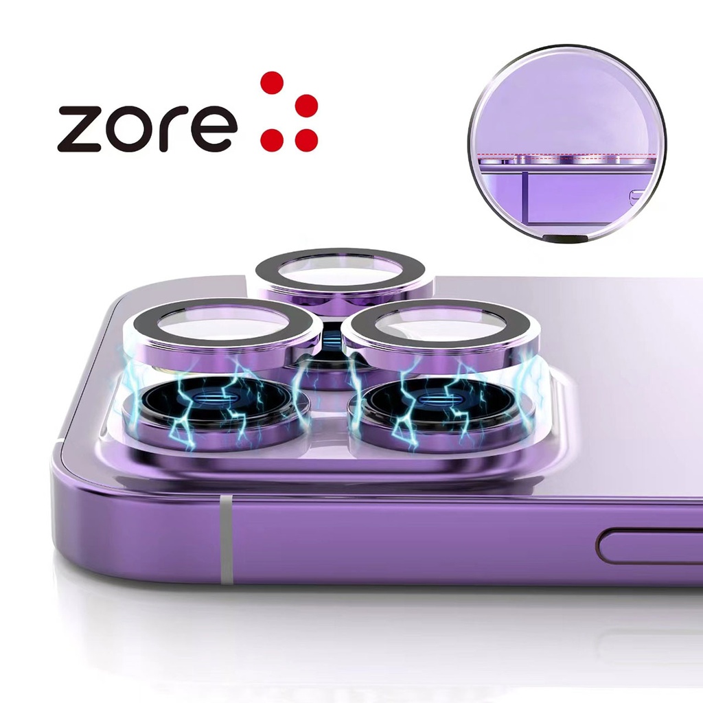 Apple iPhone 14 Pro Max Uyumlu Zore CL-12 Premium Safir Parmak İzi Bırakmayan Anti-Reflective Kamera Lens Koruyucu - 1