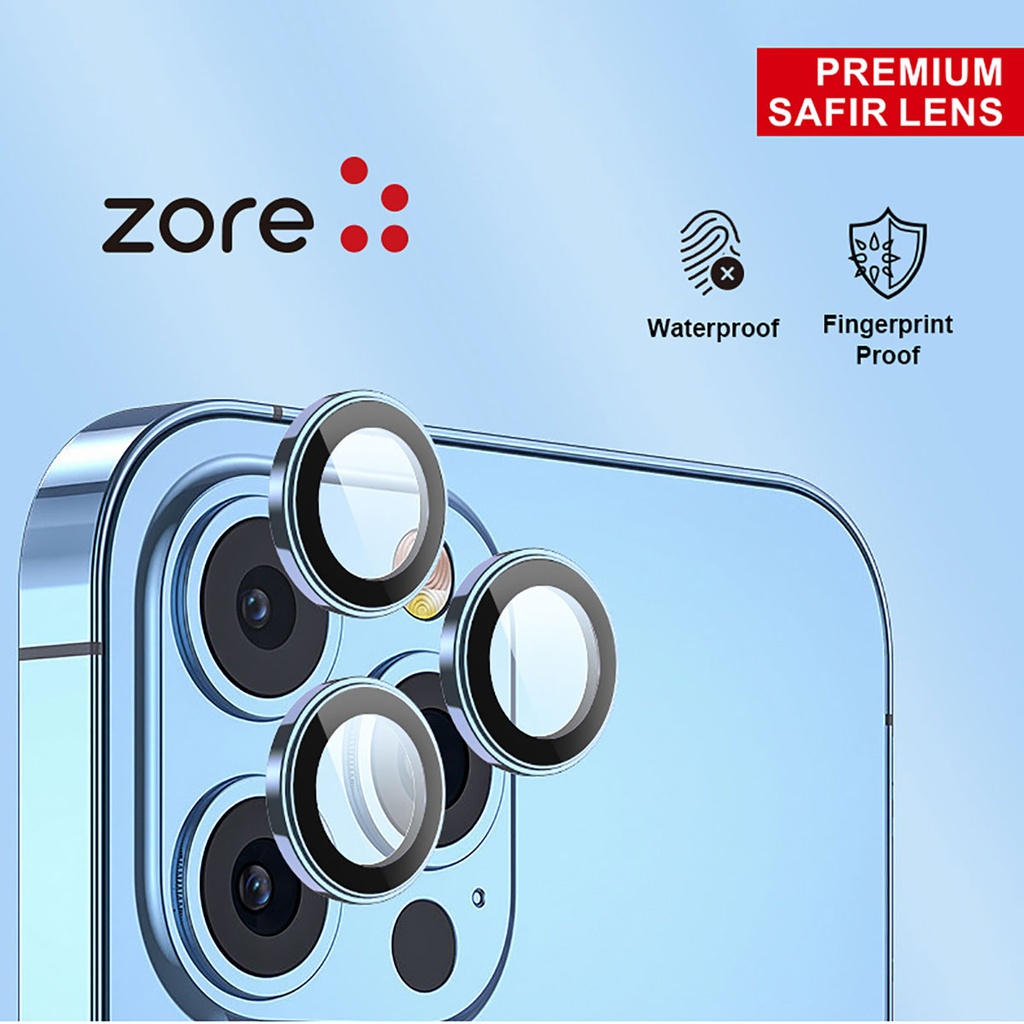 Apple iPhone 14 Pro Max Uyumlu Zore CL-12 Premium Safir Parmak İzi Bırakmayan Anti-Reflective Kamera Lens Koruyucu - 4