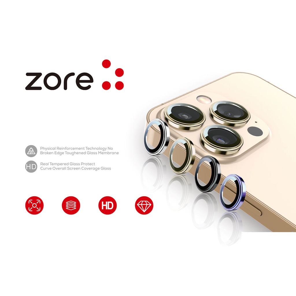 Apple iPhone 14 Pro Max Uyumlu Zore CL-12 Premium Safir Parmak İzi Bırakmayan Anti-Reflective Kamera Lens Koruyucu - 6