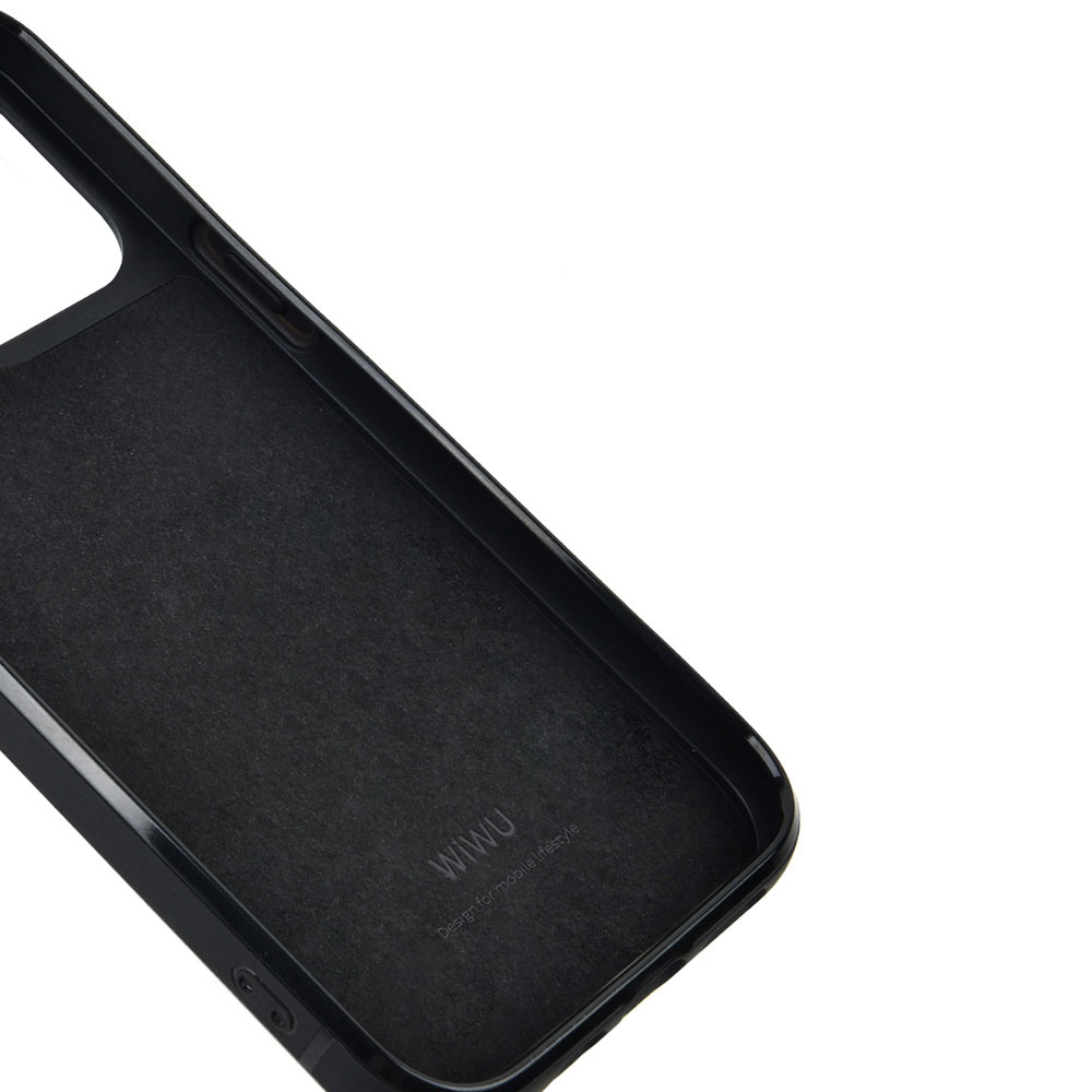 Apple iPhone 13 Uyumlu Kılıf Wiwu Croco Pattern Calfskin Orjinal Deri Kapak - 4