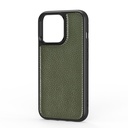 Apple iPhone 13 Uyumlu Kılıf Wiwu Genuine Leather Plastic Calfskin Orjinal Deri Kapak - 10