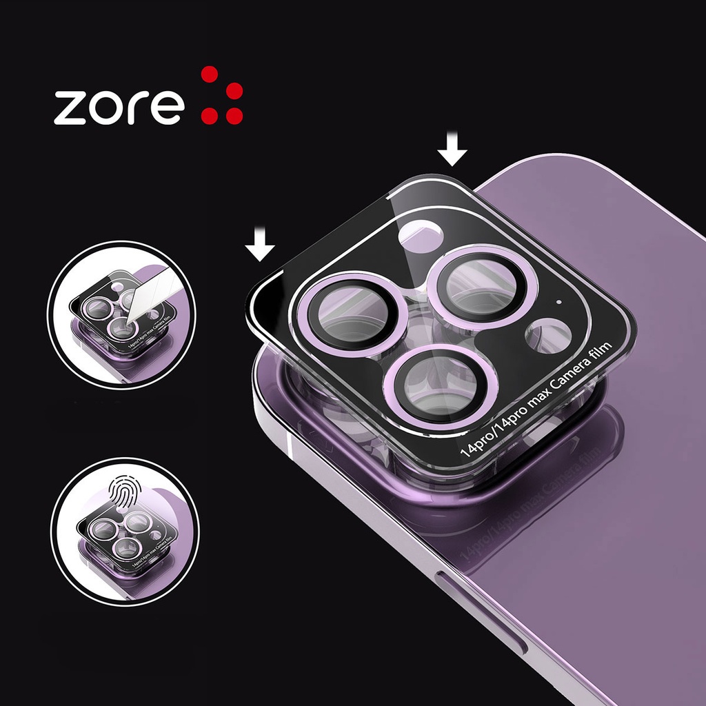 Apple iPhone 15 Pro Max Uyumlu Zore CL-12 Premium Safir Parmak İzi Bırakmayan Anti-Reflective Kamera Lens Koruyucu - 2