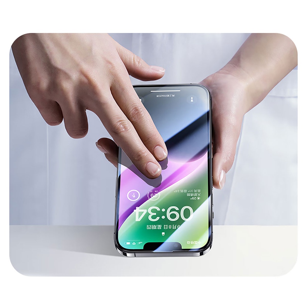 Apple iPhone 13 Pro Max Uyumlu Wiwu CZ-003 Mavi Işık Teknolojili Hidrofobik ve Oleofobik Parlama Önleyici Cam Ekran Koruyucu - 8