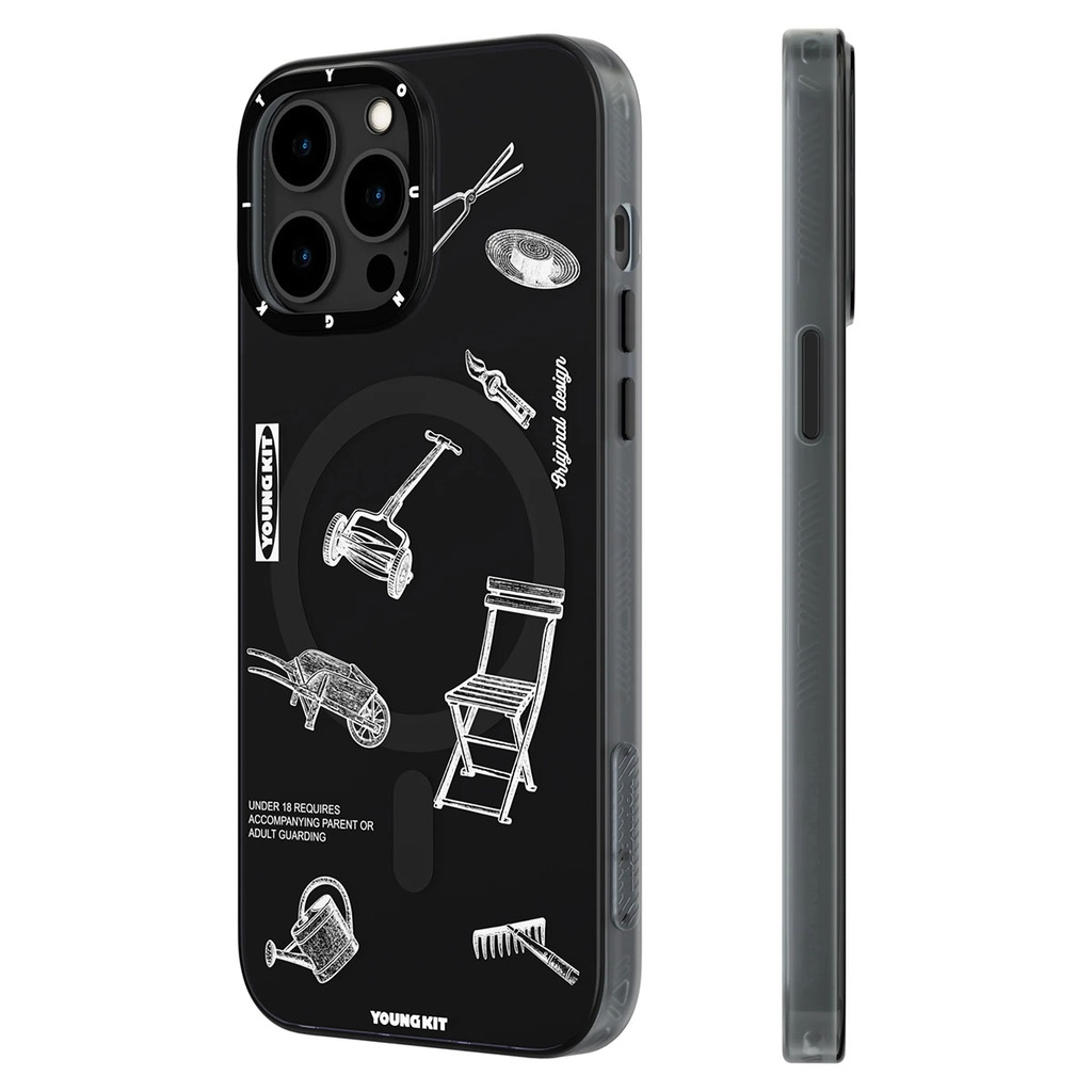 Apple iPhone 14 Pro Uyumlu Kılıf Magsafe Şarj Özellikli Desenli Youngkit Plaything Serisi Kapak - 2
