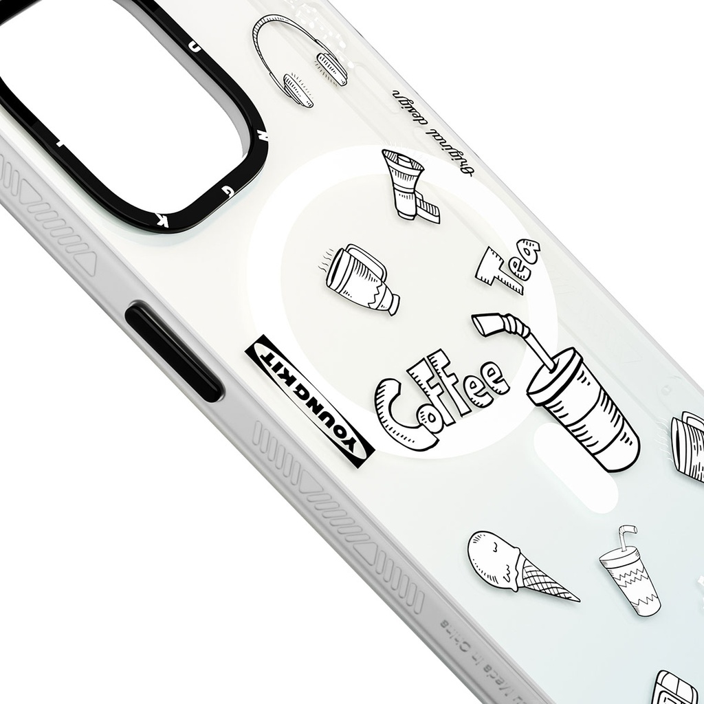 Apple iPhone 14 Pro Uyumlu Kılıf Magsafe Şarj Özellikli Desenli Youngkit Plaything Serisi Kapak - 4