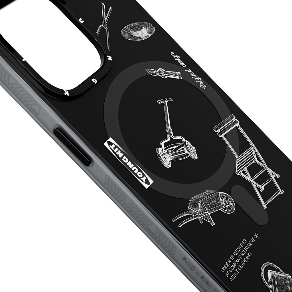Apple iPhone 14 Pro Uyumlu Kılıf Magsafe Şarj Özellikli Desenli Youngkit Plaything Serisi Kapak - 6