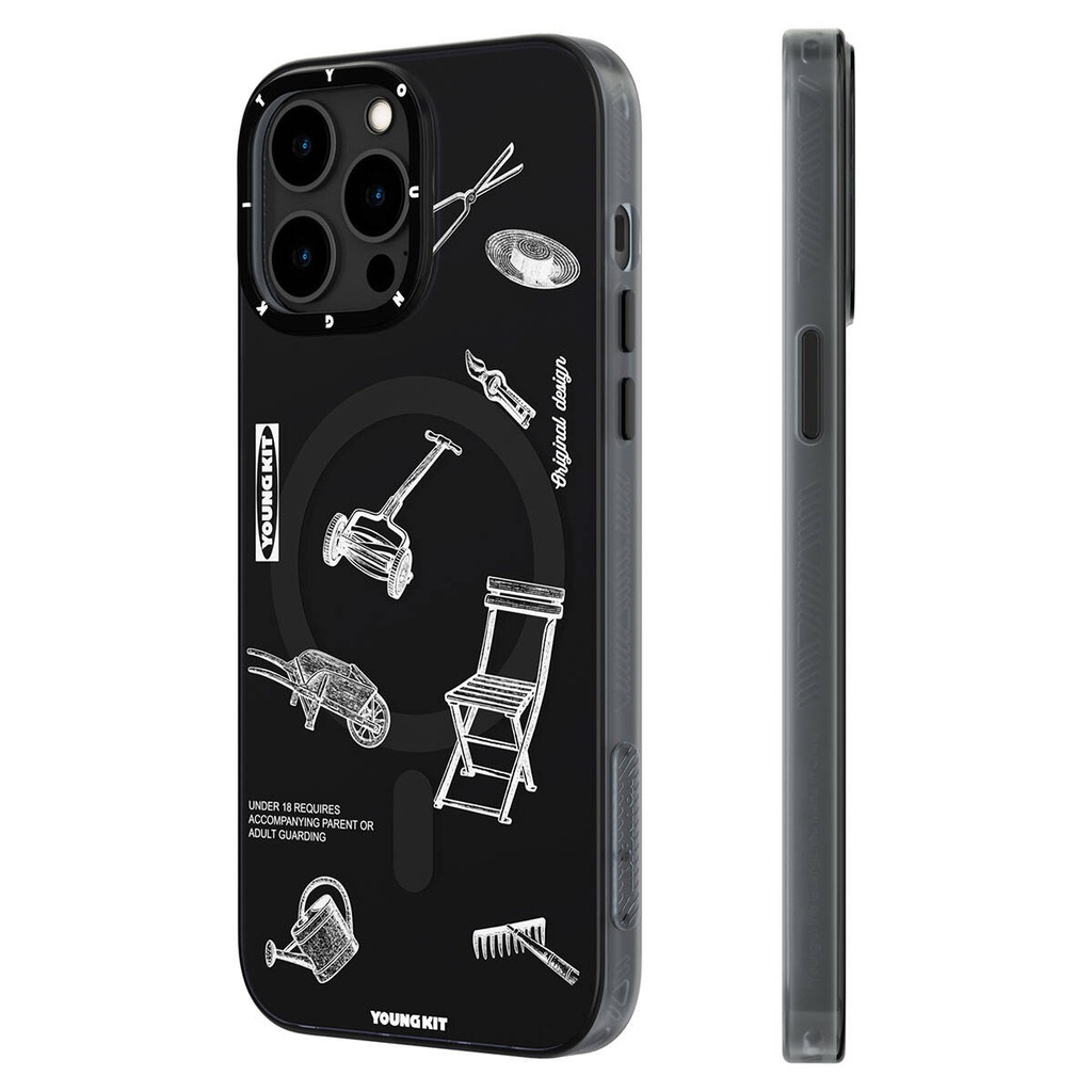 Apple iPhone 14 Pro Max Uyumlu Kılıf Magsafe Şarj Özellikli Desenli Youngkit Plaything Serisi Kapak - 6
