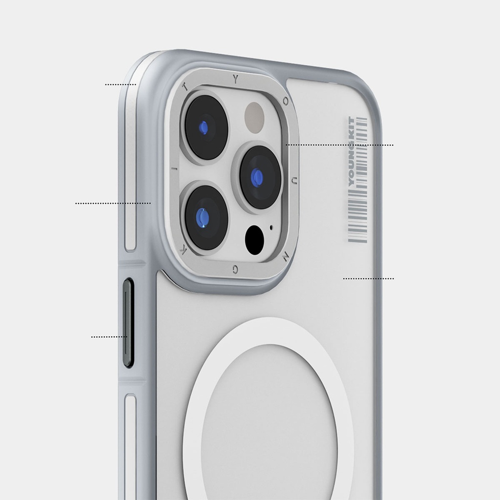 Apple iPhone 15 Pro Max Uyumlu Kılıf Magsafe Şarj Özellikli Youngkit Rock Sand Serisi Kapak - 5
