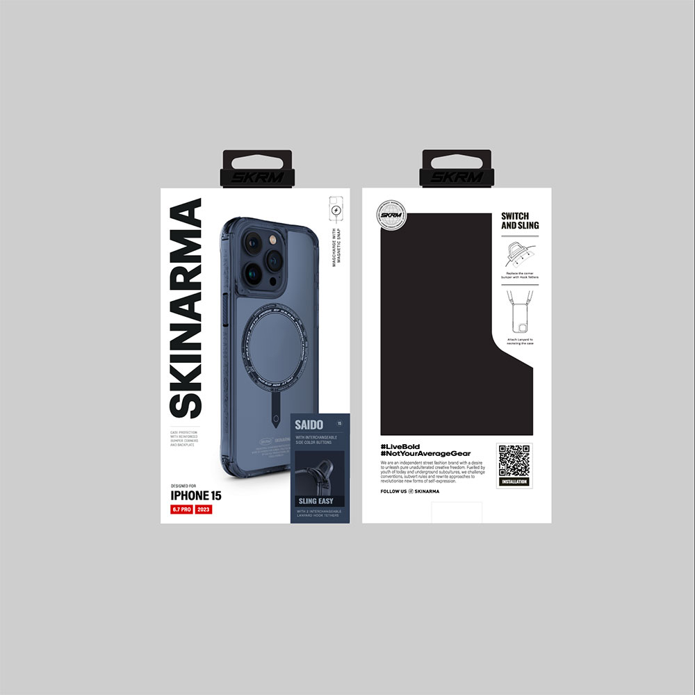 Apple iPhone 15 Pro Max Uyumlu Kılıf SkinArma Şeffaf Airbag Tasarımlı Magsafe Şarj Özellikli Saido Kapak - 1