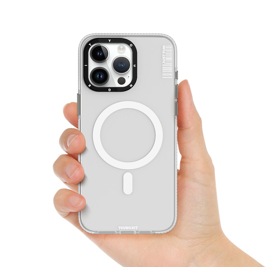 Apple iPhone 15 Pro Uyumlu Kılıf Magsafe Şarj Özellikli YoungKit Crystal Color Serisi Kapak - 7