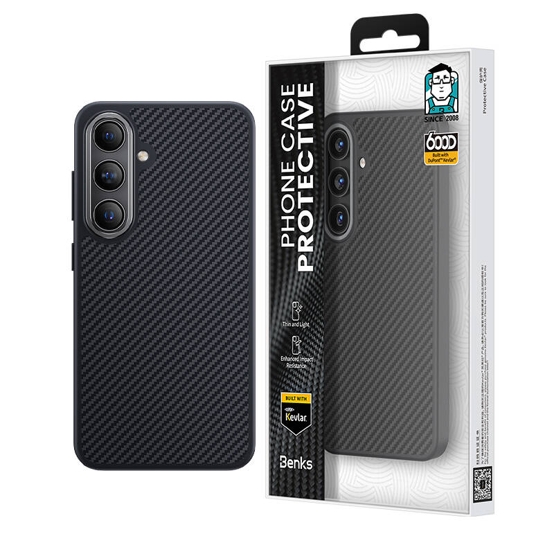 Samsung Galaxy S24 Plus Uyumlu Kılıf Karbon Fiber Magsafe Şarj Özellikli Benks Hybrid ArmorPro 600D Kevlar Kapak - 4