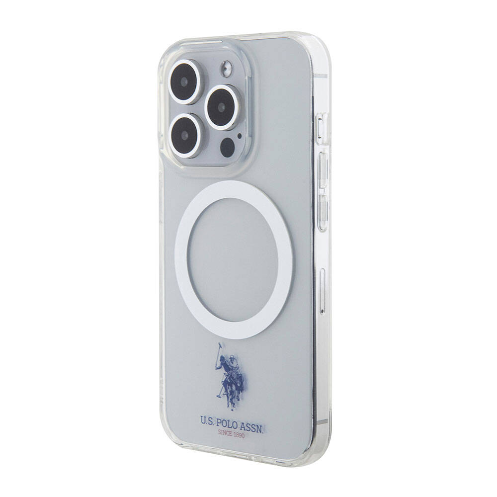 Apple iPhone 15 Pro Max Uyumlu Kılıf U.S. Polo Assn. Orjinal Lisanslı Magsafe Şarj Özellikli Transparan Tasarım Kapak - 22