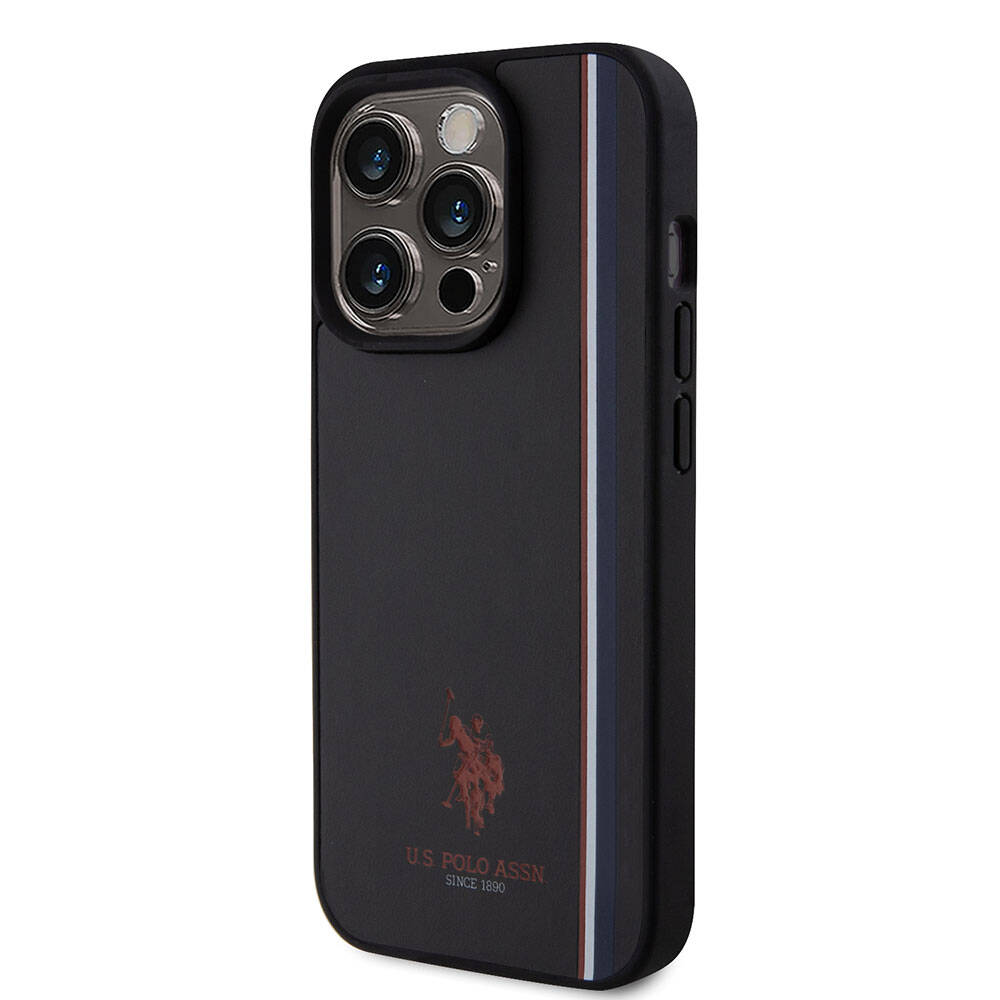 Apple iPhone 15 Pro Uyumlu Kılıf U.S. Polo Assn. Orjinal Lisanslı Üç Renk Şerit Tasarımlı Baskı Logolu Kapak - 8
