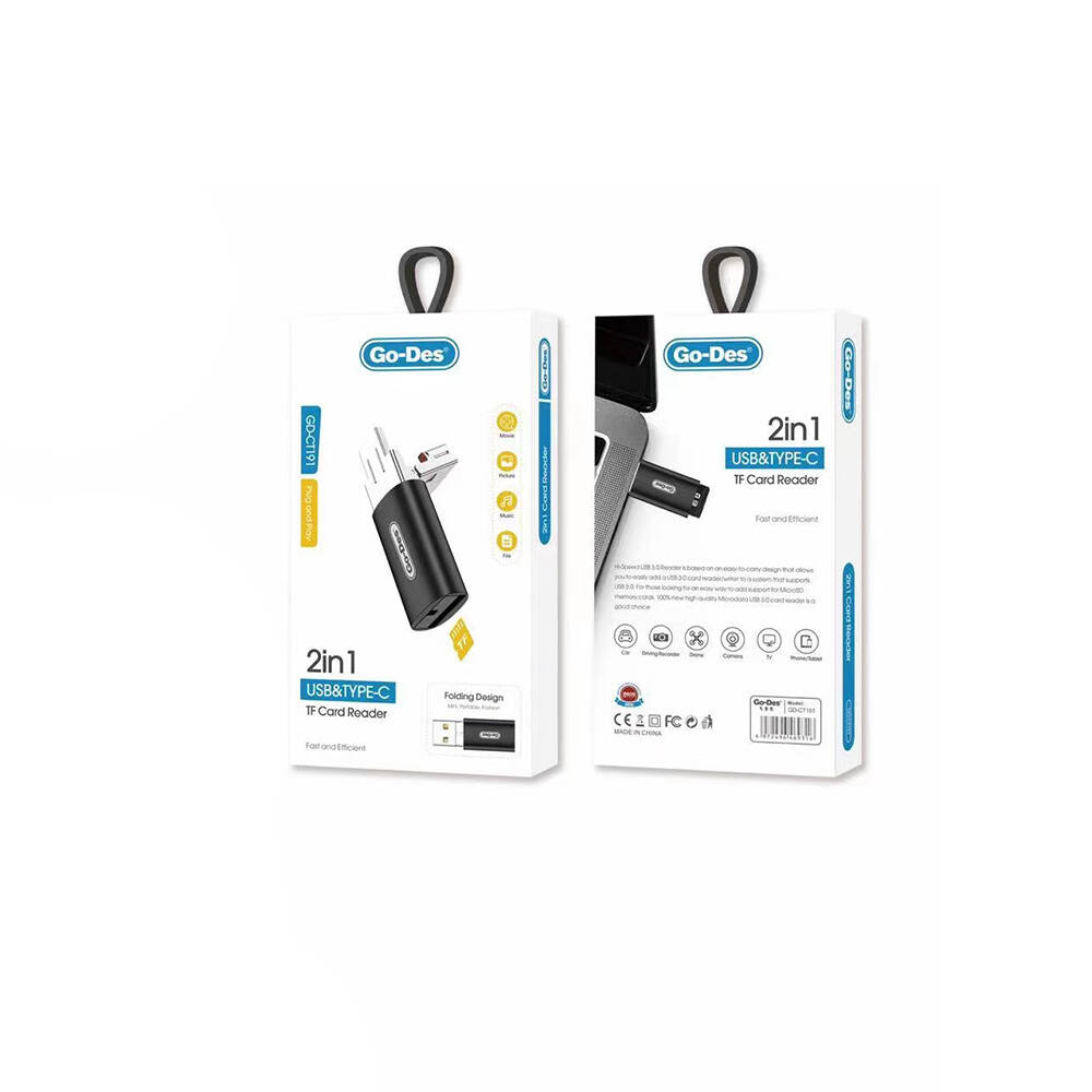 Go Des GD-CT191 TF to USB-A/Type-C 2in1 OTG Hafıza Kart Okuyucu - 2