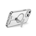 Apple iPhone 15 Uyumlu Kılıf Wiwu FYY-014 Magsafe Şarj Özellikli Alüminyum Alaşım Metal Standlı Şeffaf Kapak - 2