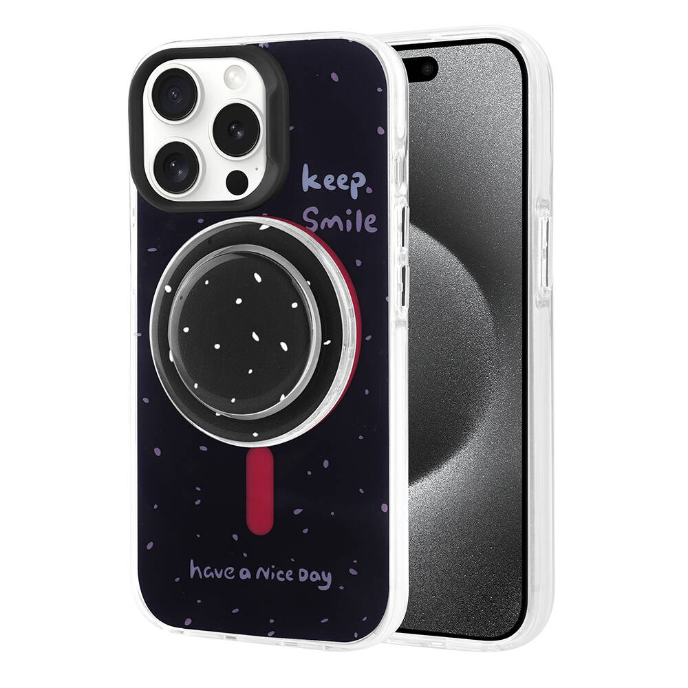 Apple iPhone 15 Pro Max Uyumlu Kılıf Magsafe Şarj Özellikli Tak-Çıkar Pop Soketli Zore Tiktok Kapak - 1
