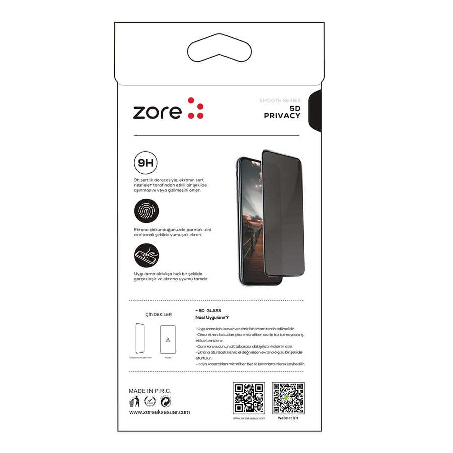 Xiaomi Redmi 12C Uyumlu Zore New 5D Privacy Temperli Ekran Koruyucu - 2