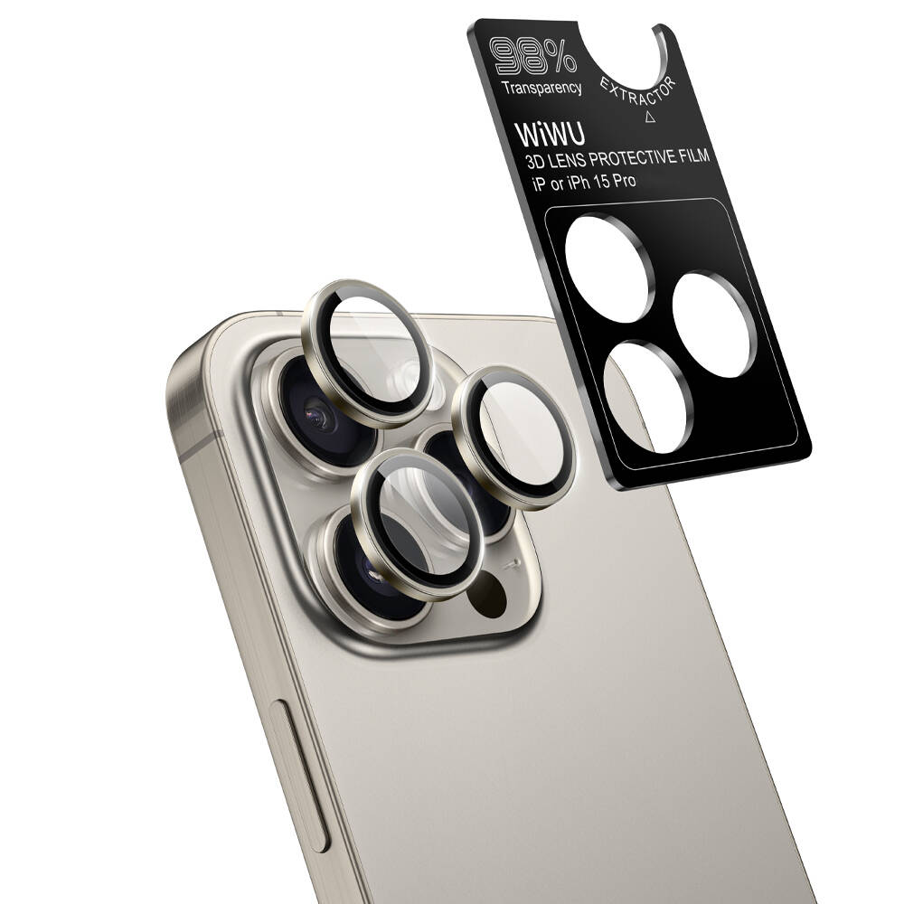 Apple iPhone 15 Pro Uyumlu Wiwu LG-004 PVD Lens Guard Metal Kamera Lens Koruyucu - 2