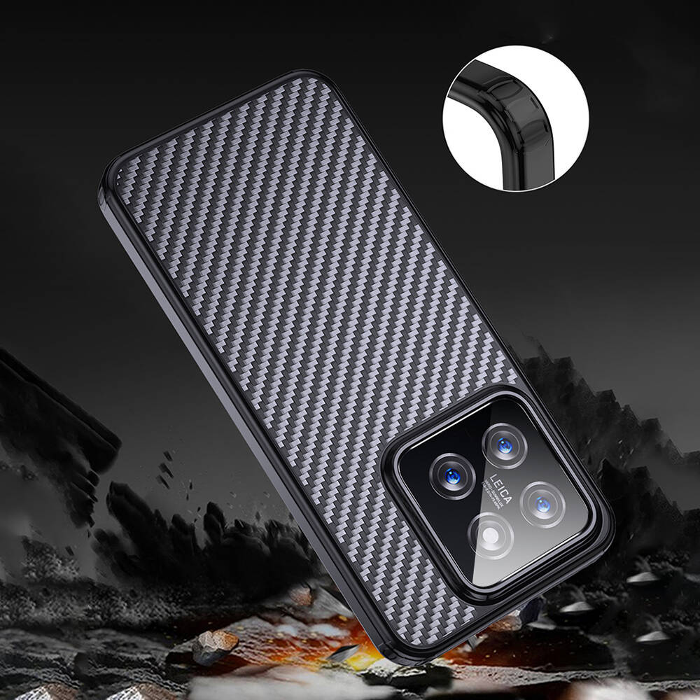 Xiaomi Mi 14 Uyumlu Kılıf Aramid Karbon Fiber Magsafe Özellikli Wlons Radison Kapak - 14