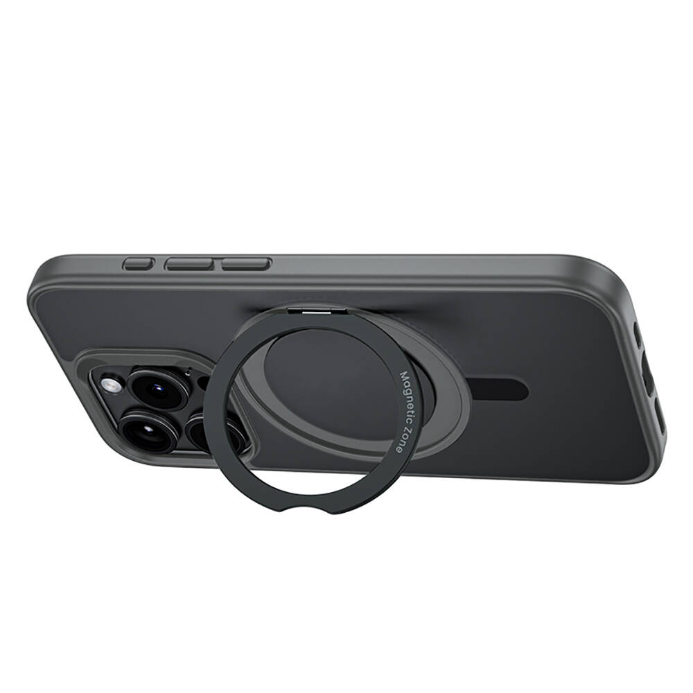 Apple iPhone 15 Pro Uyumlu Kılıf Magsafe Şarj Özellikli 360° Dönebilen Benks Pop Stand Kapak - 6