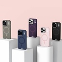 Apple iPhone 15 Pro Max Uyumlu Kılıf Magsafe Şarj Özellikli Kamera Standlı Silikon Youngkit Bitty Cream Kapak - 7