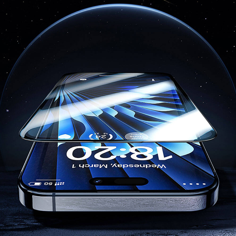 Apple iPhone 15 Pro Uyumlu Benks Glass Warrior Safir Coating Ekran Koruyucu + Kolay Uygulama Aparatlı - 13