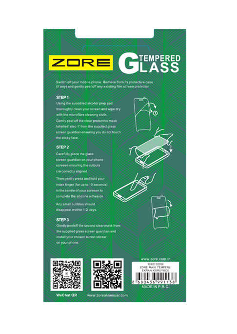 Casper Via A3 Plus Uyumlu Zore Maxi Glass Temperli Cam Ekran Koruyucu - 1