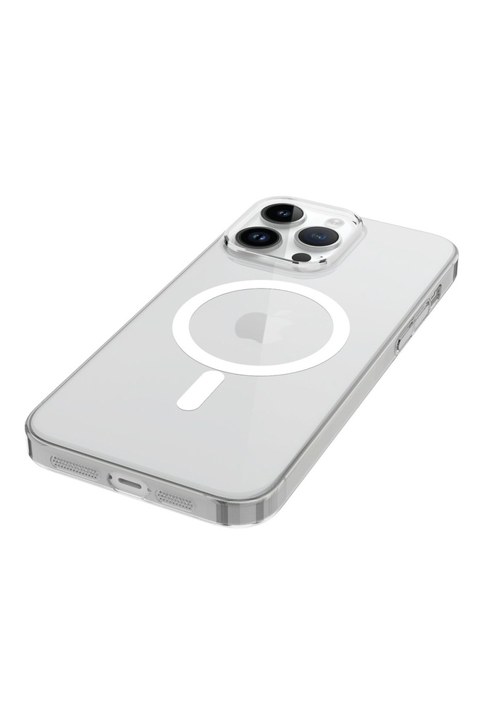 Apple iPhone 14 Pro Uyumlu Kılıf Zore Wireless Şarj Özellikli Şeffaf Tek Kamera Çerçeveli Porto Kapak