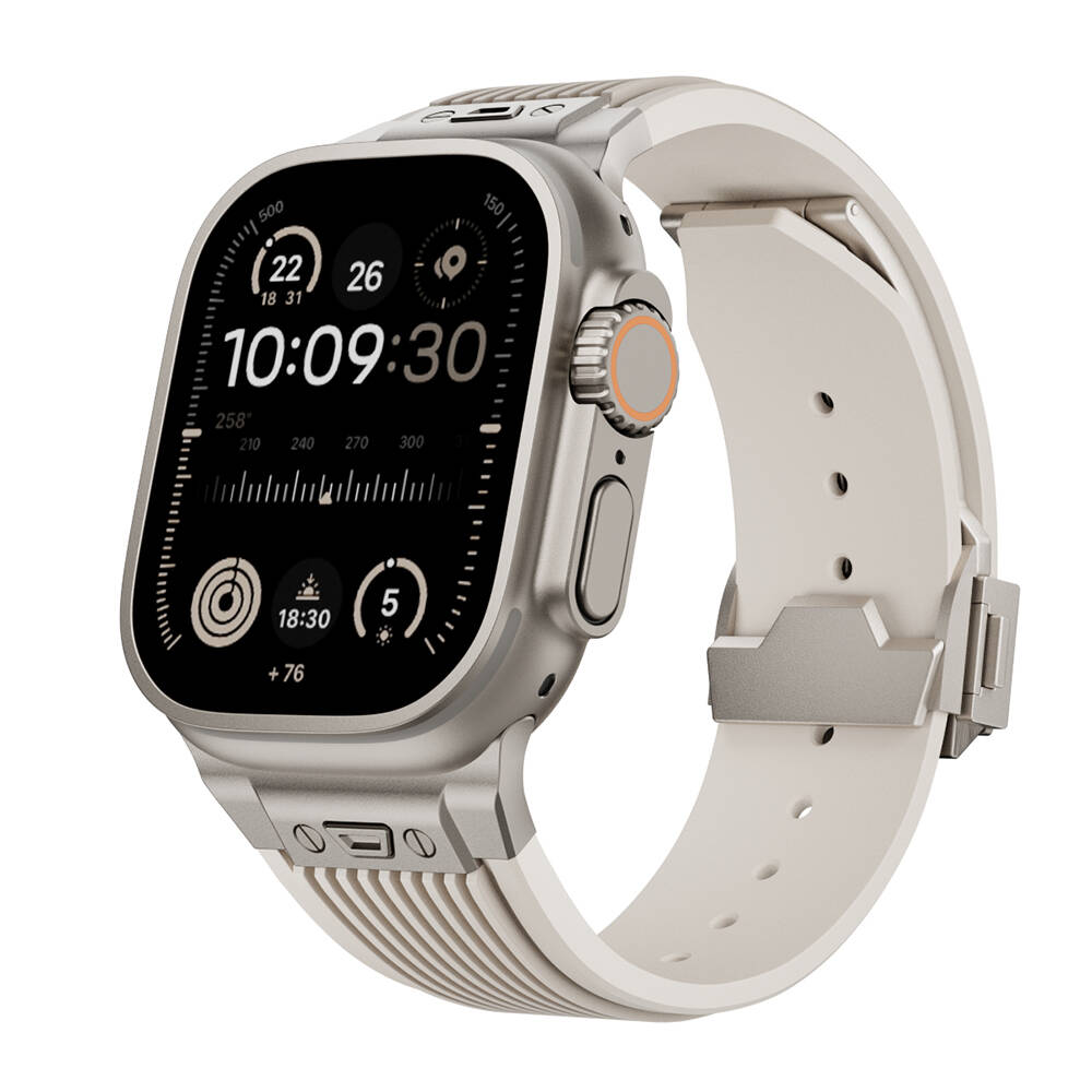 Apple Watch Ultra 49mm Uyumlu Zore KRD-113 Spor Görünümlü Silikon Kordon - 9