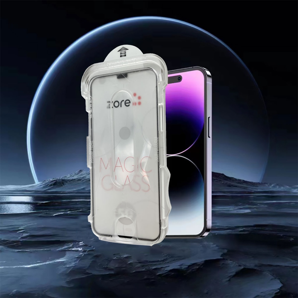 Apple iPhone 15 Pro Uyumlu Kolay Uygulama Aparatlı 5D Magic Glass Cam Ekran Koruyucu