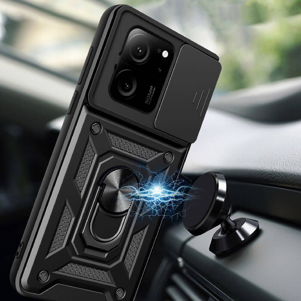 Xiaomi Mi 13T Uyumlu Kılıf Magnetik Standlı Kamera Korumalı Zore Sürgülü Vega Kapak - 2