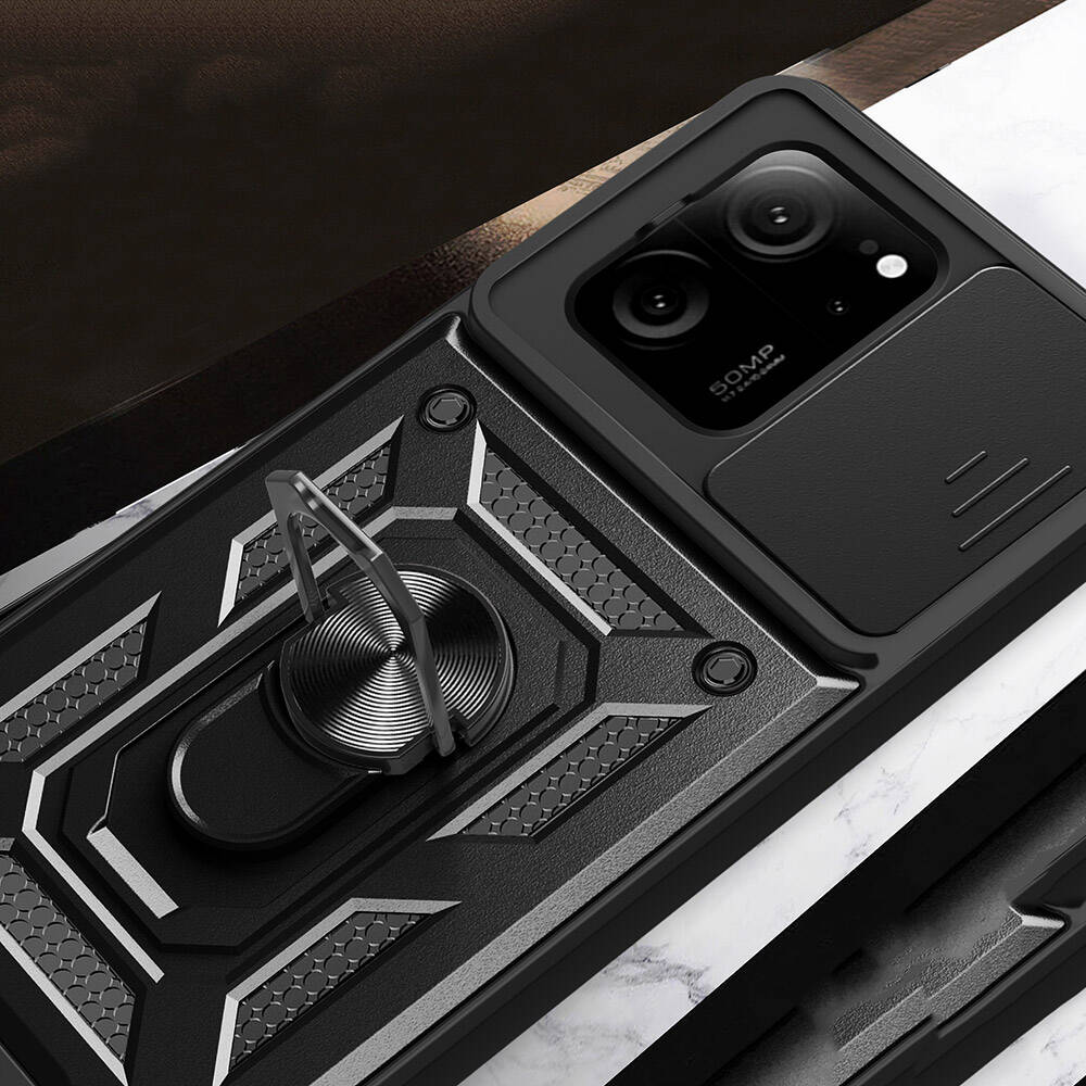 Xiaomi Mi 13T Uyumlu Kılıf Magnetik Standlı Kamera Korumalı Zore Sürgülü Vega Kapak - 6