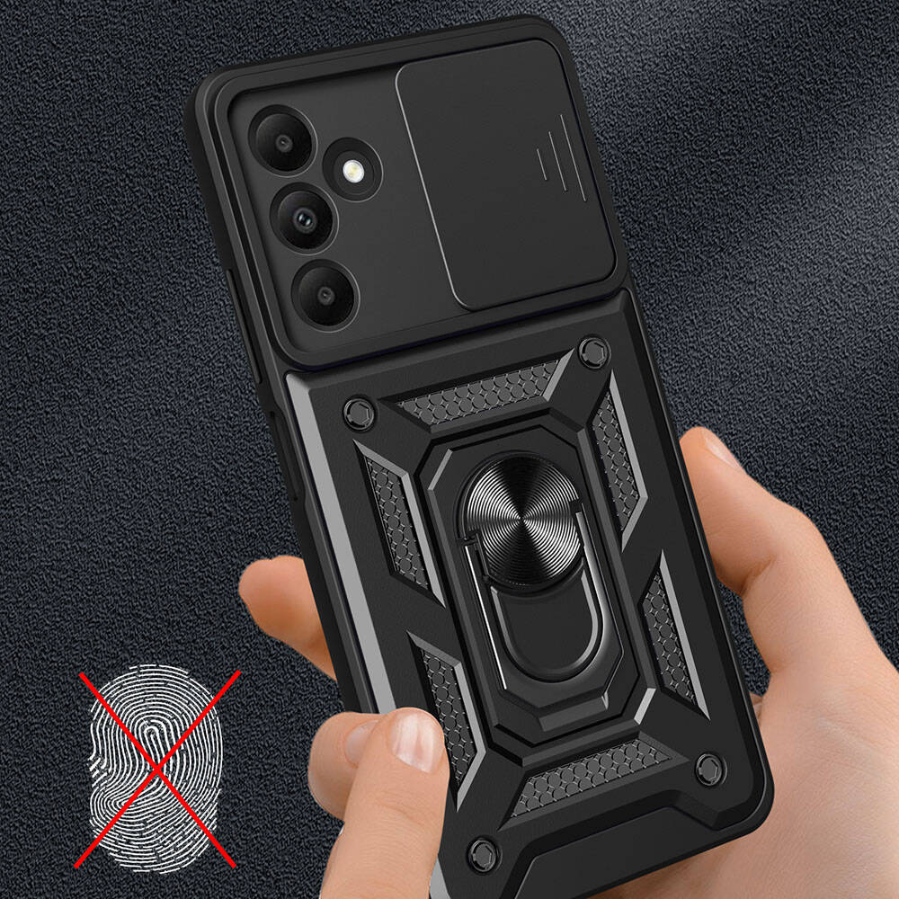 Samsung Galaxy A15 Uyumlu Kılıf Magnetik Standlı Kamera Korumalı Zore Sürgülü Vega Kapak - 2