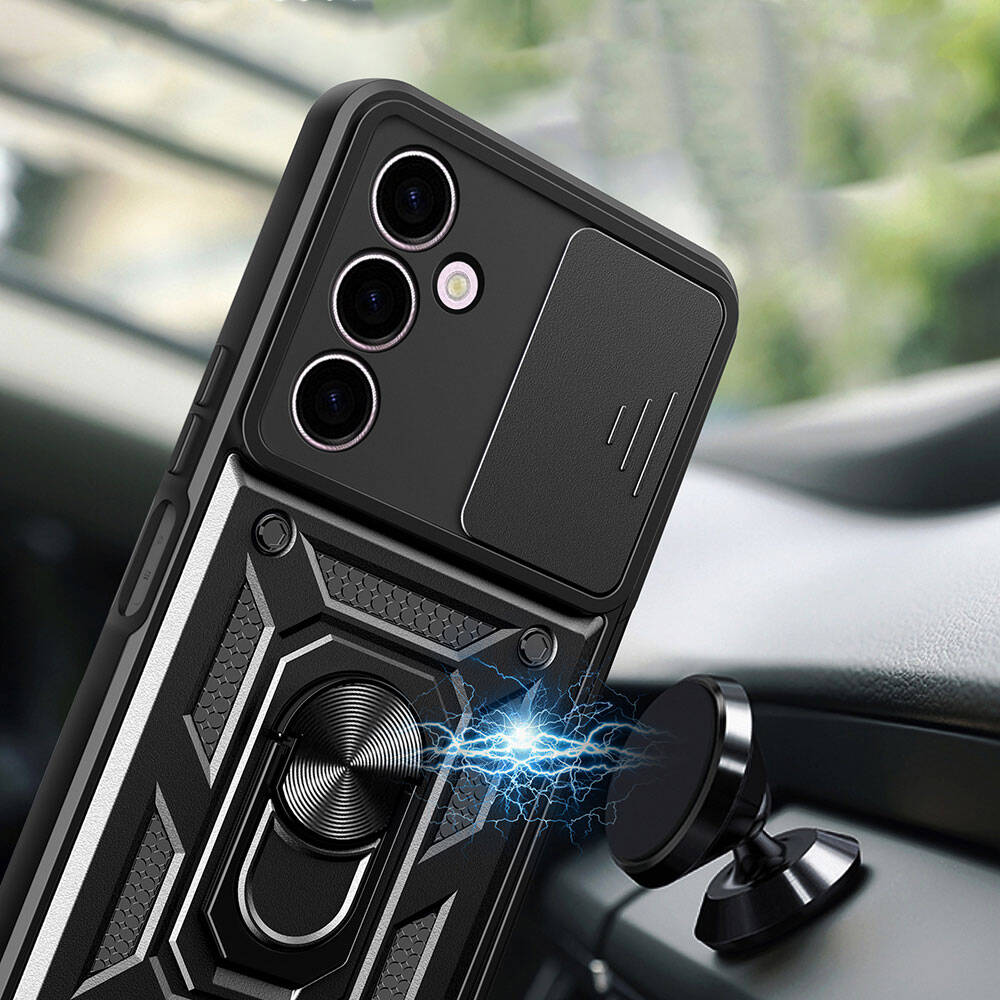 Samsung Galaxy A24 Uyumlu Kılıf Magnetik Standlı Kamera Korumalı Zore Sürgülü Vega Kapak - 2