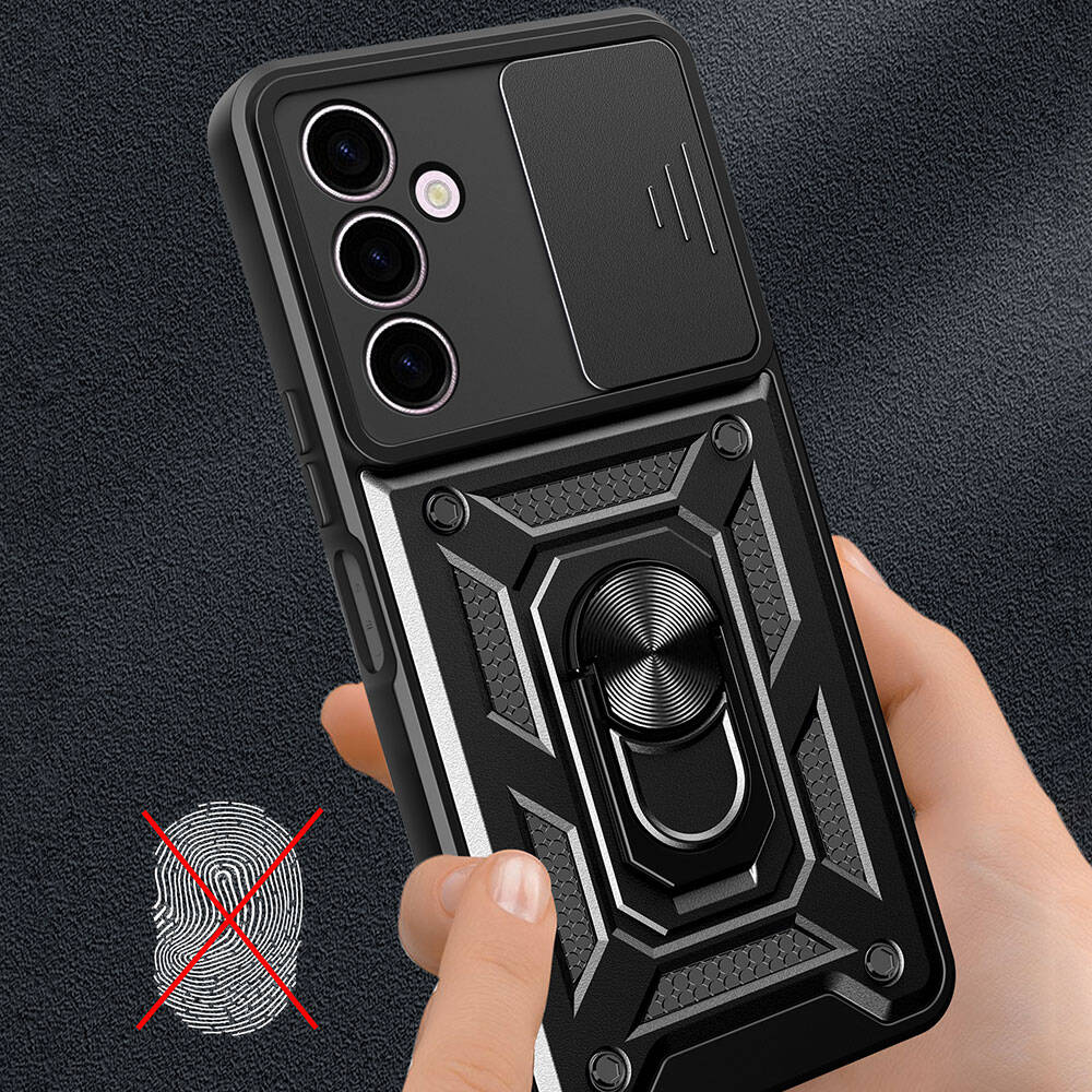 Samsung Galaxy A24 Uyumlu Kılıf Magnetik Standlı Kamera Korumalı Zore Sürgülü Vega Kapak - 4