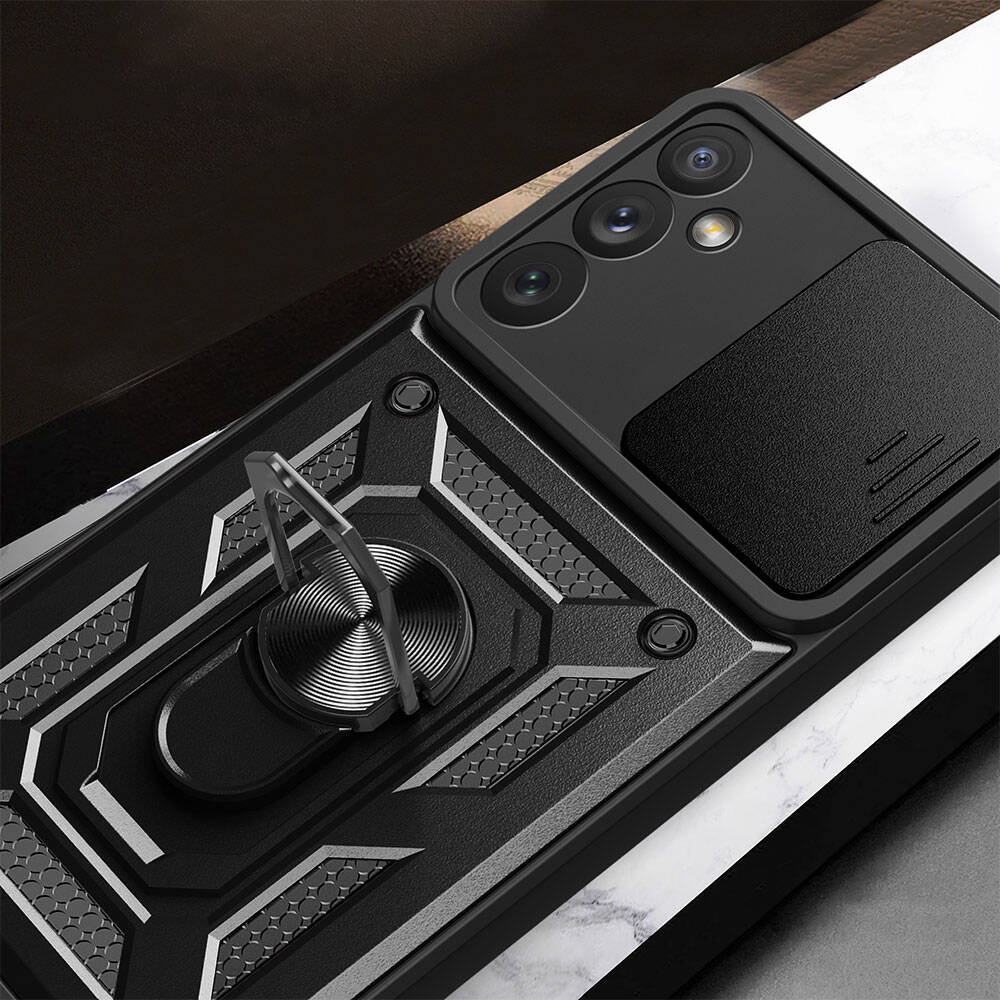 Samsung Galaxy A34 Uyumlu Kılıf Magnetik Standlı Kamera Korumalı Zore Sürgülü Vega Kapak - 6