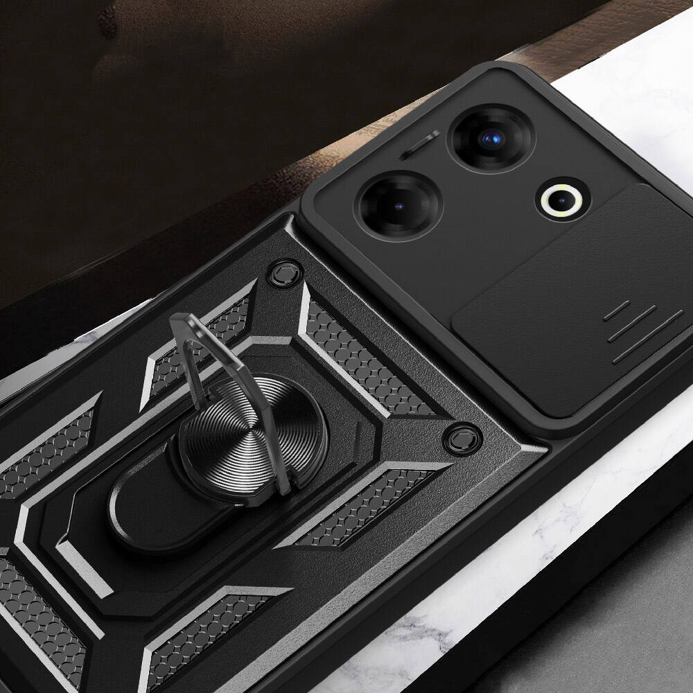 Tecno Camon 20 Pro 4G Uyumlu Kılıf Magnetik Standlı Kamera Korumalı Zore Sürgülü Vega Kapak - 7