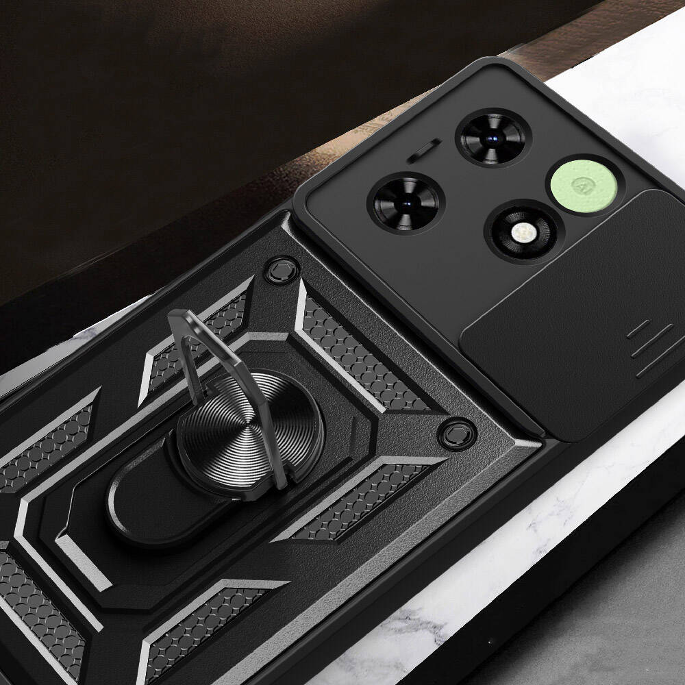 Tecno Spark Go 2024 Kılıf Magnetik Standlı Kamera Korumalı Zore Sürgülü Vega Kapak - 5