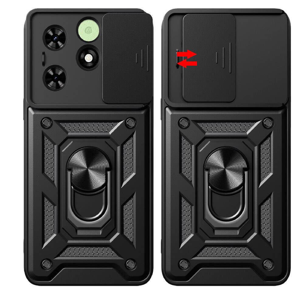 Tecno Spark Go 2024 Kılıf Magnetik Standlı Kamera Korumalı Zore Sürgülü Vega Kapak - 6