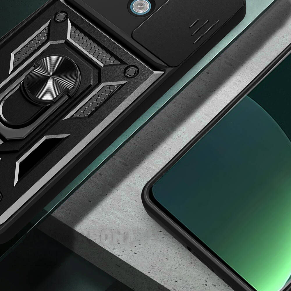 Xiaomi Redmi Note 13 Pro 5G Uyumlu Kılıf Magnetik Standlı Kamera Korumalı Zore Sürgülü Vega Kapak - 2