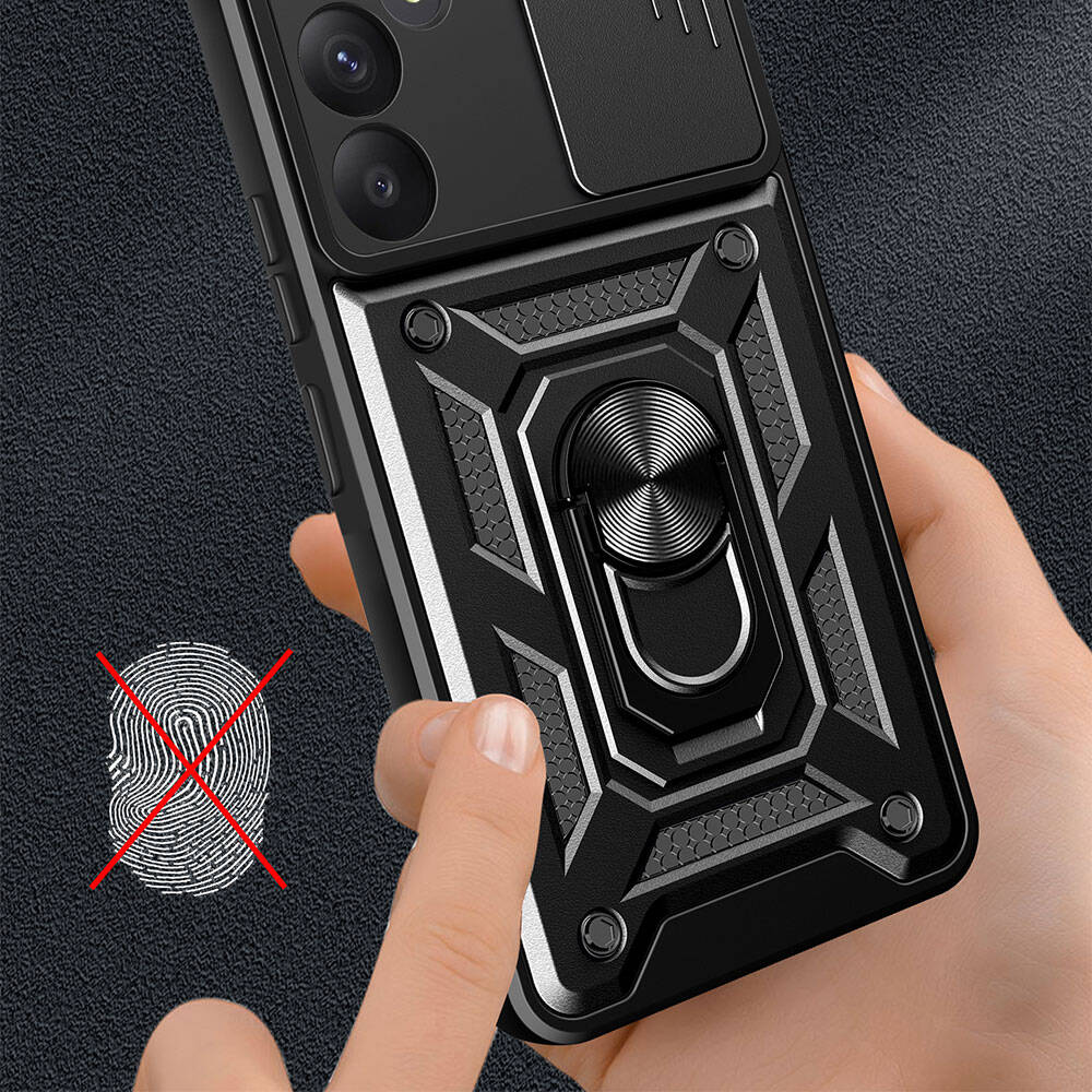 Samsung Galaxy A55 Uyumlu Kılıf Magnetik Standlı Kamera Korumalı Zore Sürgülü Vega Kapak - 4