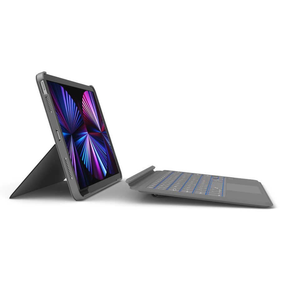 Apple iPad Air 11 2024 Wiwu Combo Led Işıklı Magnetik Standlı Klavyeli Kılıf - 5
