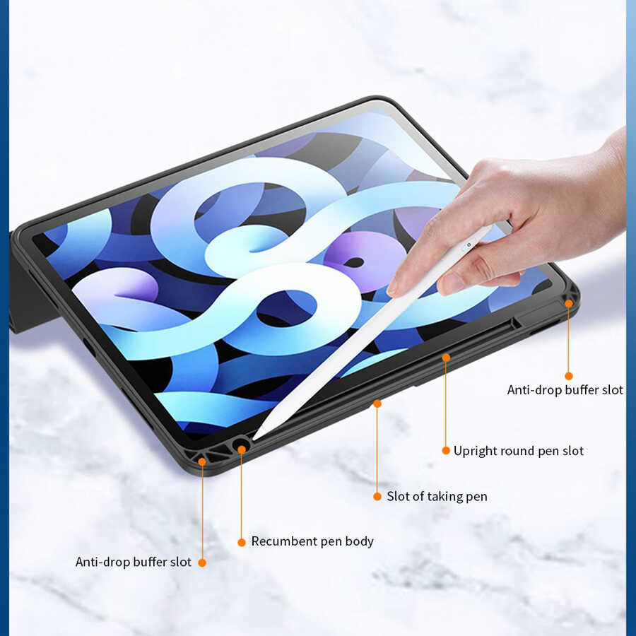 Apple iPad Air 11 2024 Kılıf Zore Nort Arkası Şeffaf Standlı Kılıf - 14