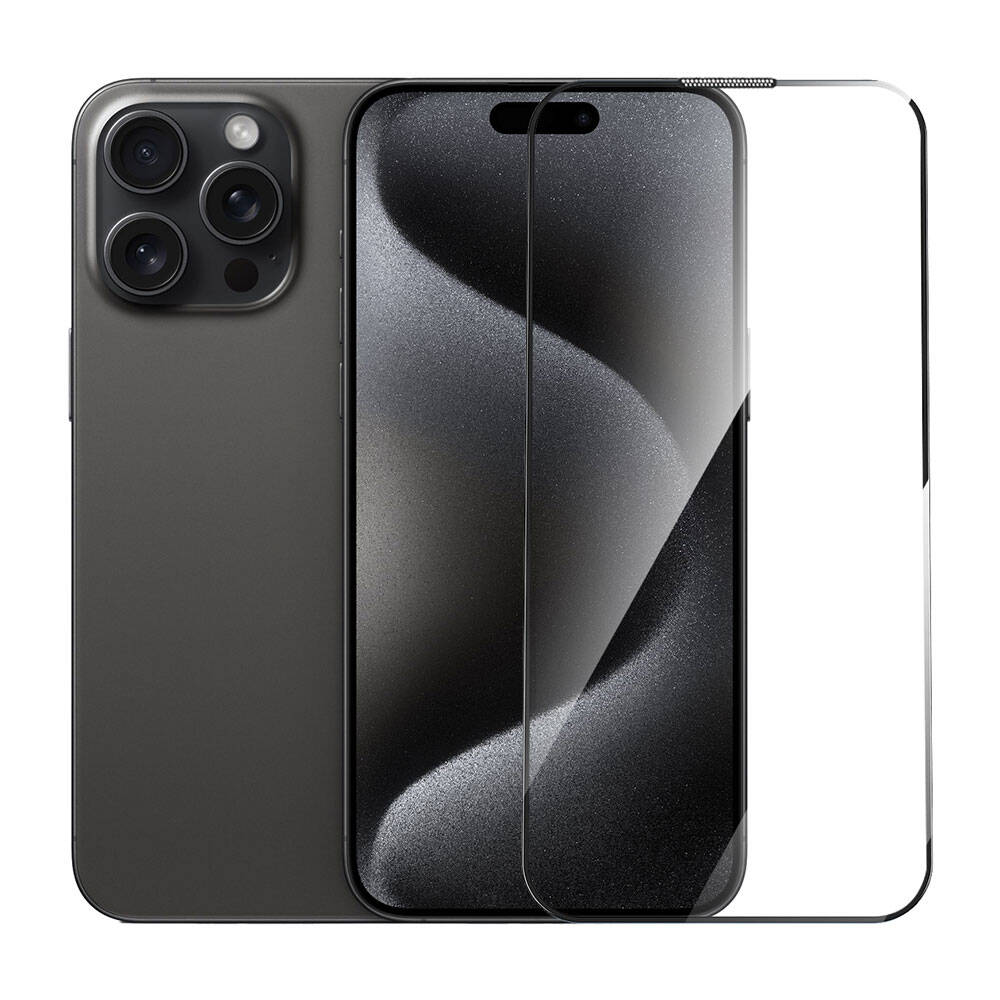 Apple iPhone 15 Pro Uyumlu Wiwu GT-008 Polimer Oleofobik Kaplama Şeffaf Pürüzsüz Temperli Cam Ekran Koruyucu 10'lu Paket - 1