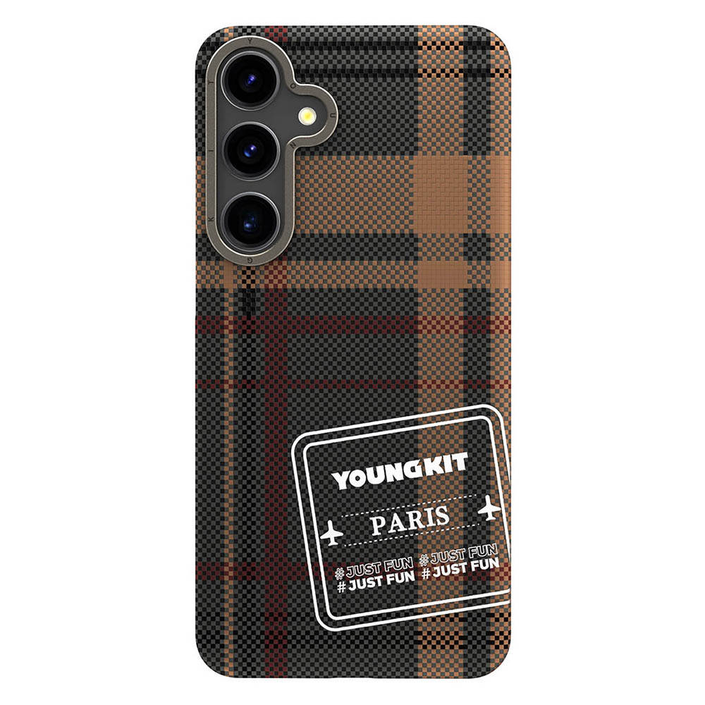 Samsung Galaxy S24 Plus Uyumlu Kılıf Ekose Desenli Youngkit Gezhi Serisi Kapak - 6