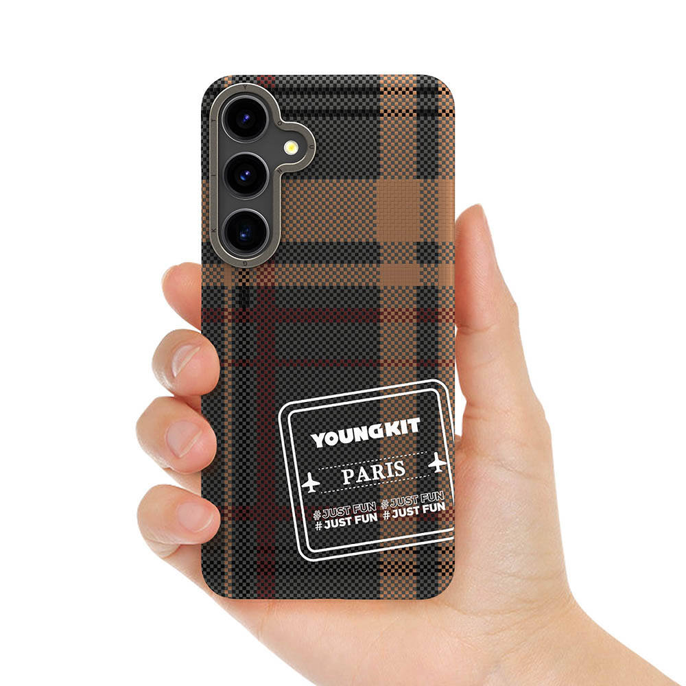 Samsung Galaxy S24 Plus Uyumlu Kılıf Ekose Desenli Youngkit Gezhi Serisi Kapak - 7