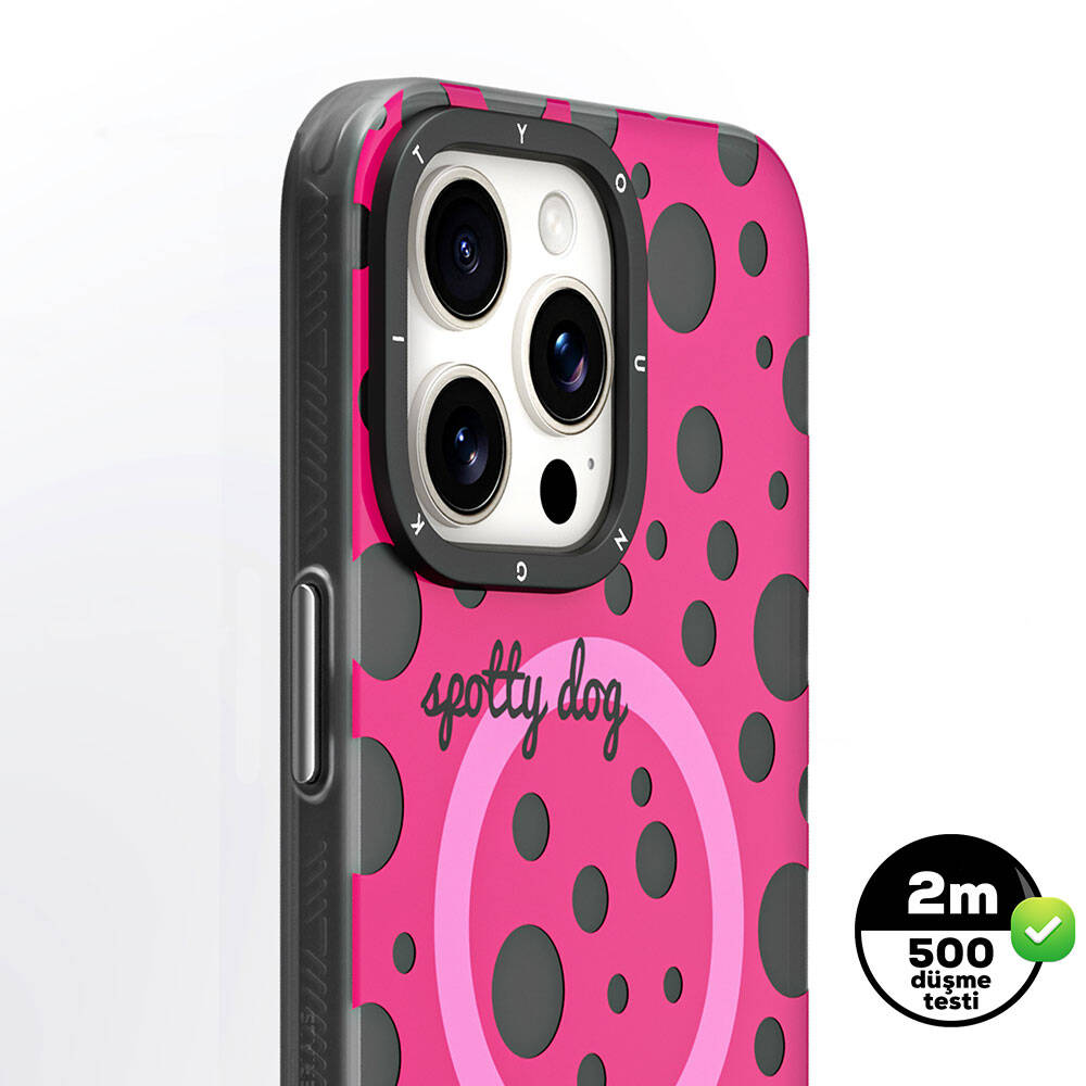 Apple iPhone 14 Pro Max Uyumlu Kılıf Magsafe Şarj Özellikli Polka Dot Desenli Youngkit Spots Serisi Kapak - 5