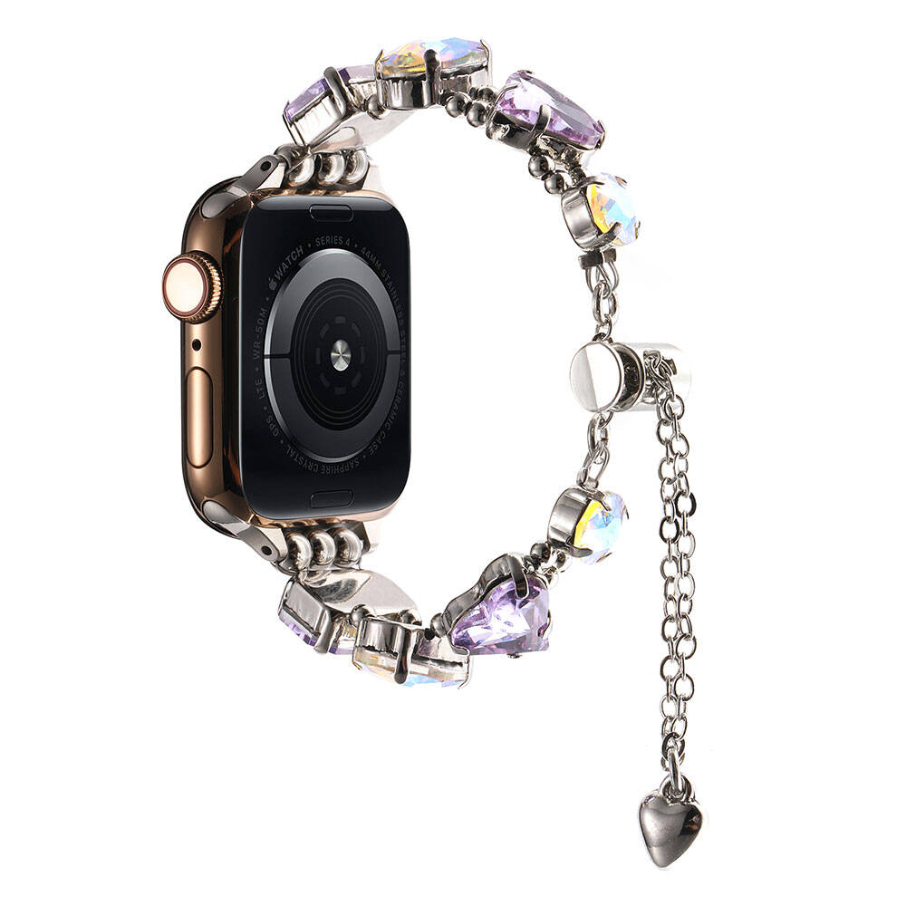 Apple Watch 40mm Uyumlu Zore KRD-115 Renkli Taş Tasarımlı Kordon - 4