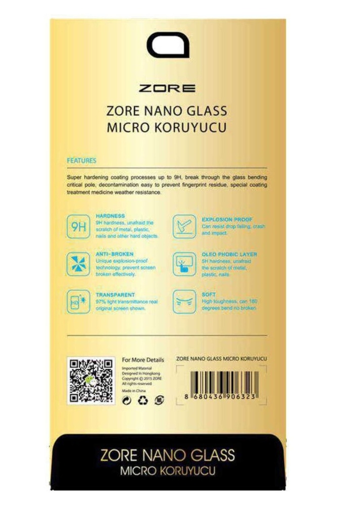 Huawei Y7 2018 Uyumlu Zore Nano Micro Temperli Ekran Koruyucu