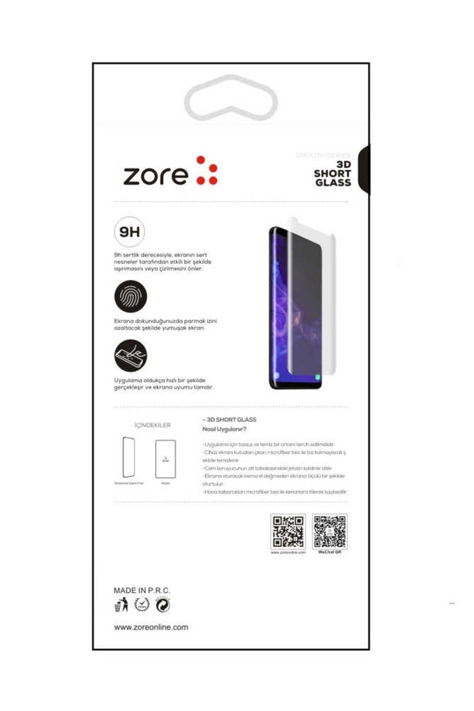 Samsung Galaxy S9 Uyumlu Zore 3D Short Glass Ekran Koruyucu